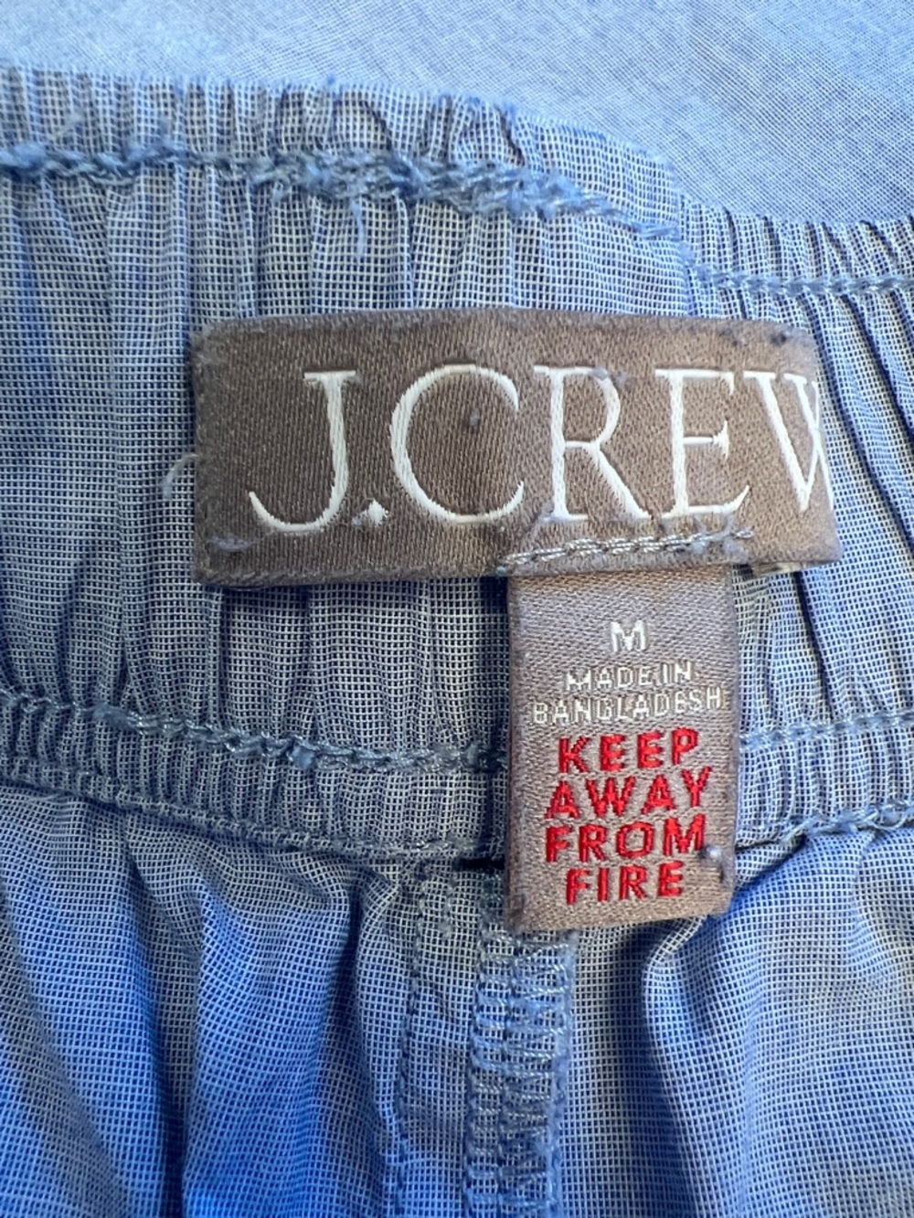 J Crew Shirt and Shorts Pajama Set Top Large Bottoms Medium Blue 100% Cotton - Picture 7 of 16